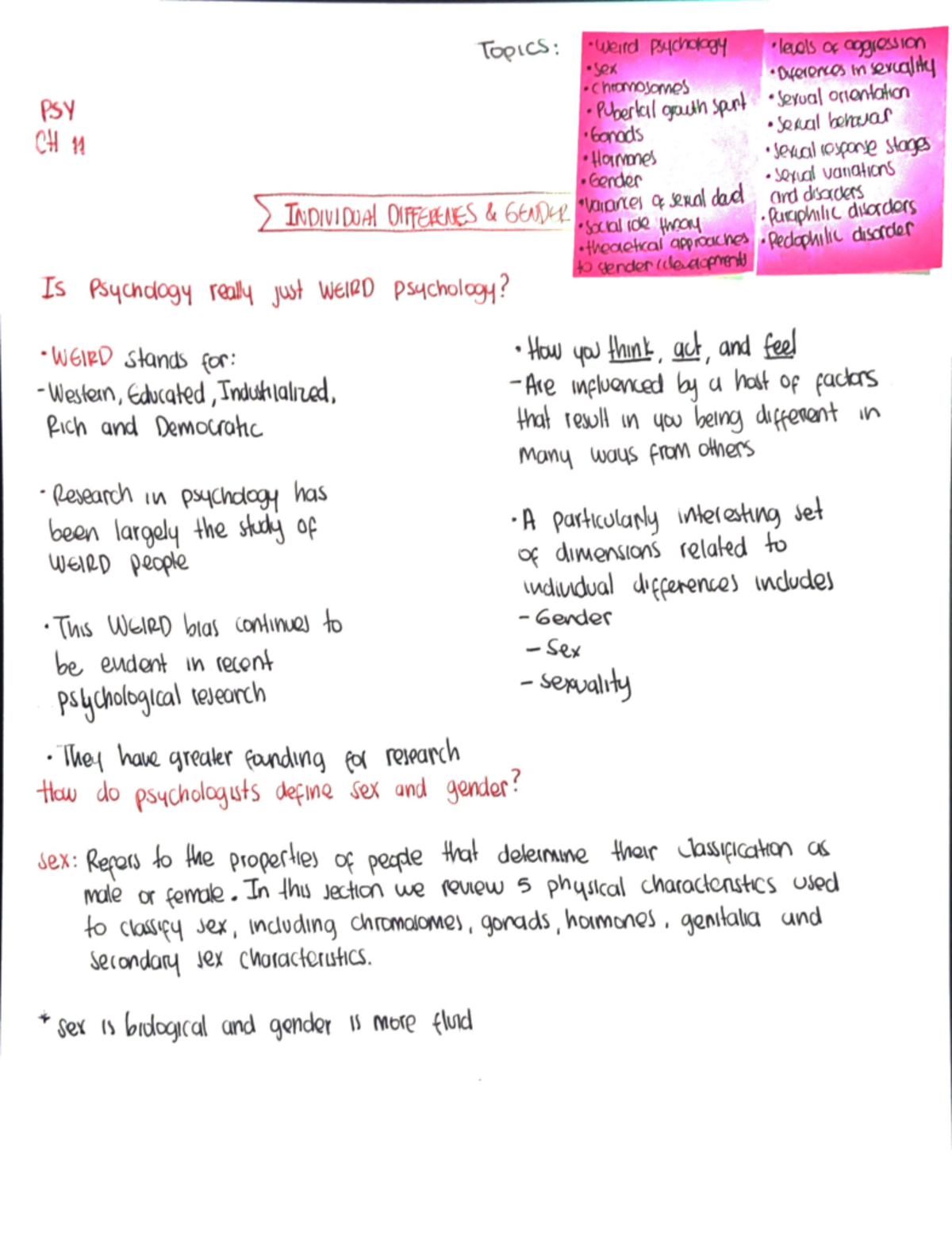 Psy chap11 individual differences and gender psya01h3 studocu