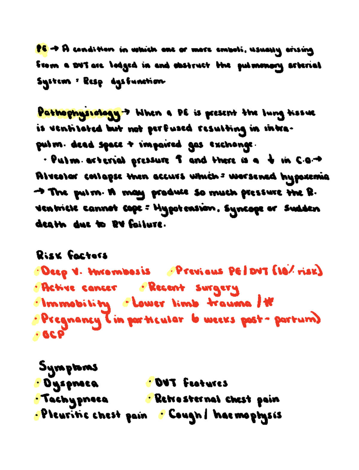 Pulmonary embolism - Common causes of PE Rapid recognition and ...