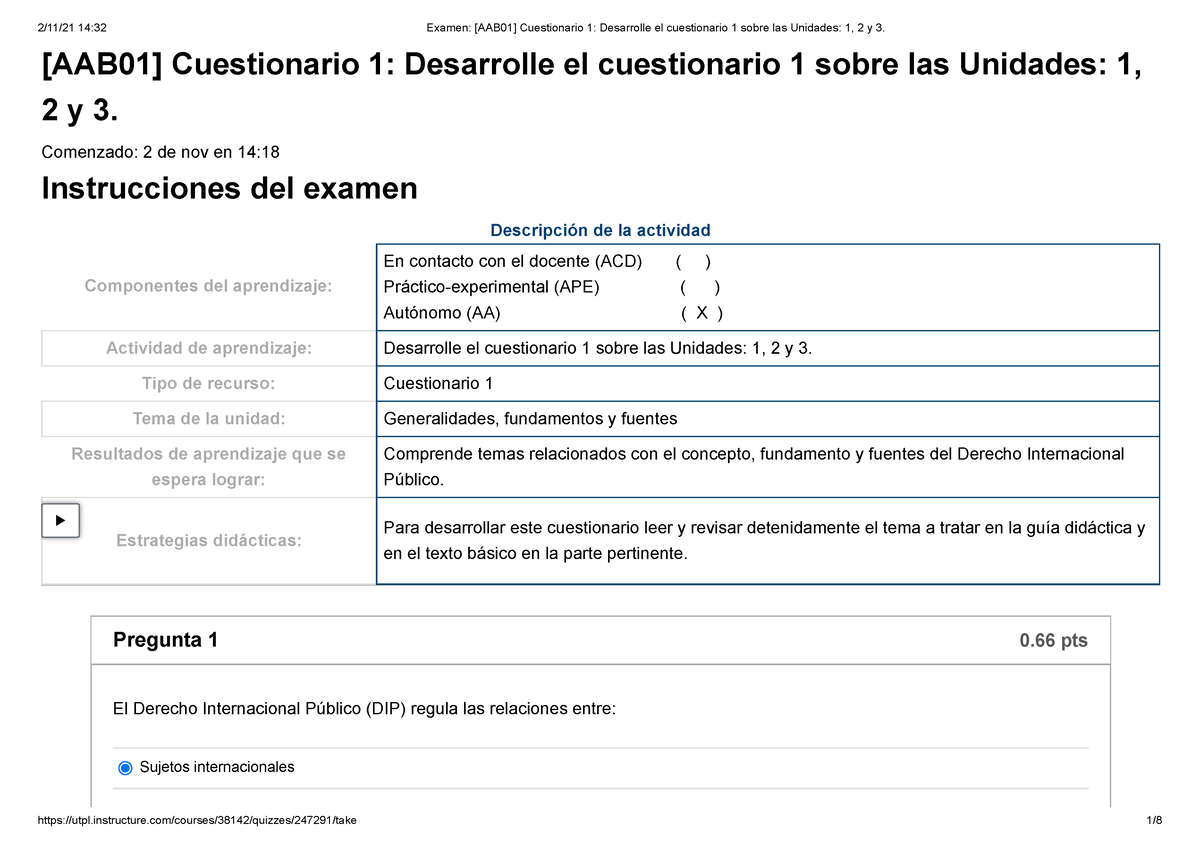 Examen [AAB01] Cuestionario 1 Desarrolle El Cuestionario 1 Sobre Las ...