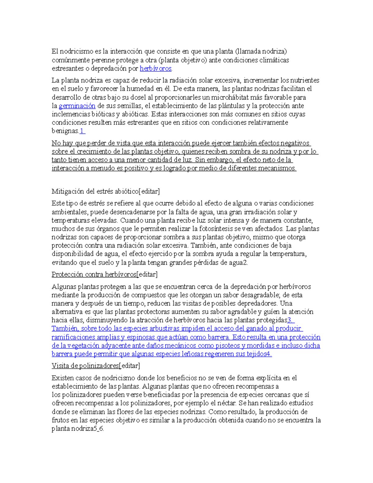 Nodricismo Notas de curso El nodricismo es la interacción que