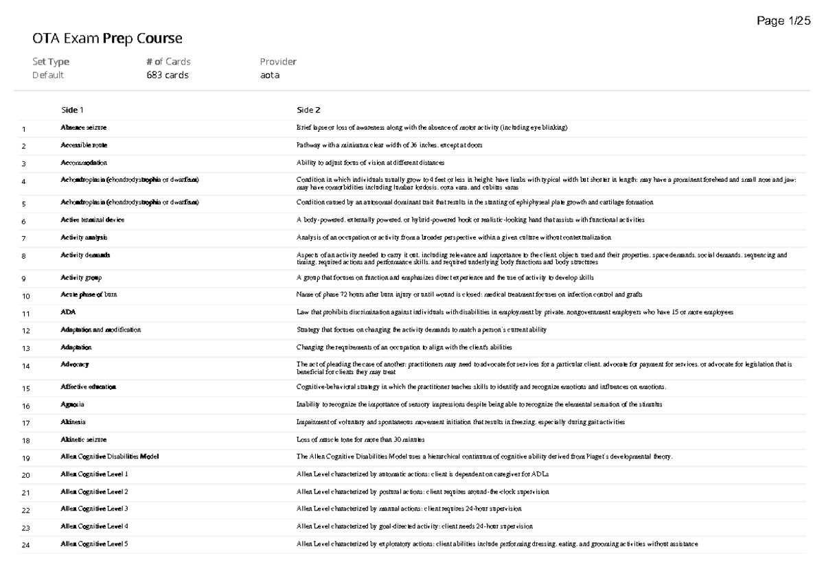 Flashcards List - Set TypeSet Type # of Cards# of Cards ...