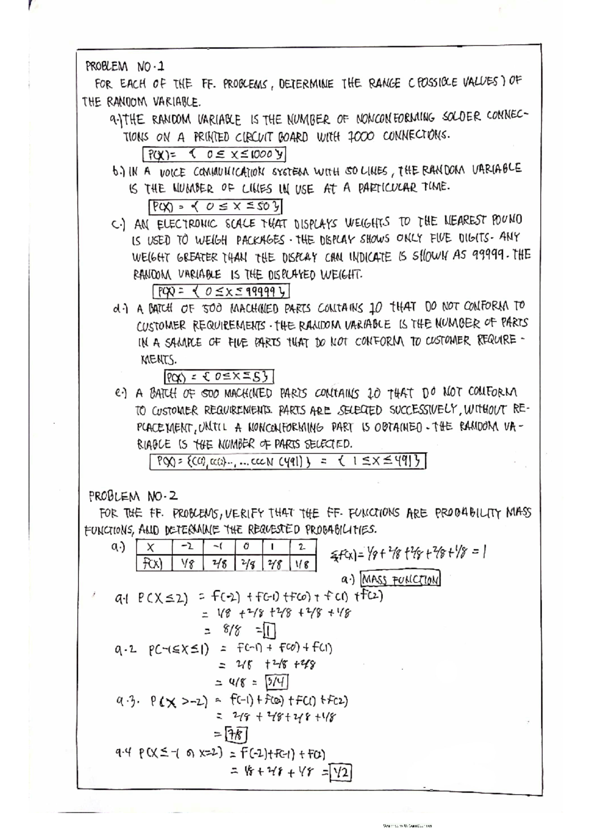 Statistics And Probability Chapter 3 (Practice Problems) - Engineering ...