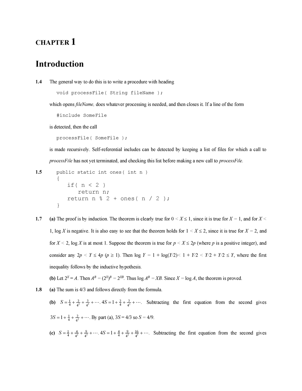 Data Structures And Algorithm Analysis In Java 3rd Edition Weiss Solutions Chapter 1 7691