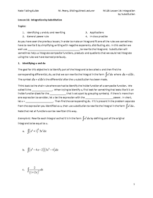 Unit 4 Blank Notes (Sections 11 - Math 125 A. Conner, Distinguished ...