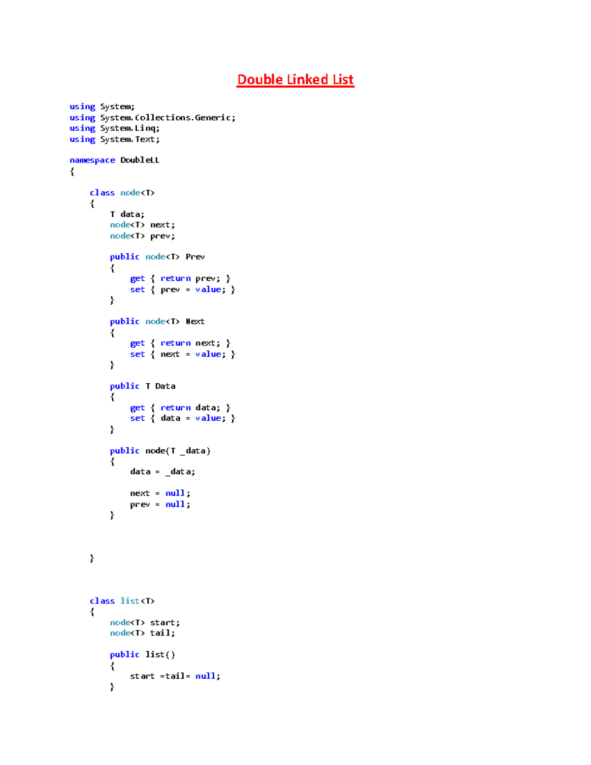 Double-Linked-List - Double-Linked-List - Double Linked List using ...