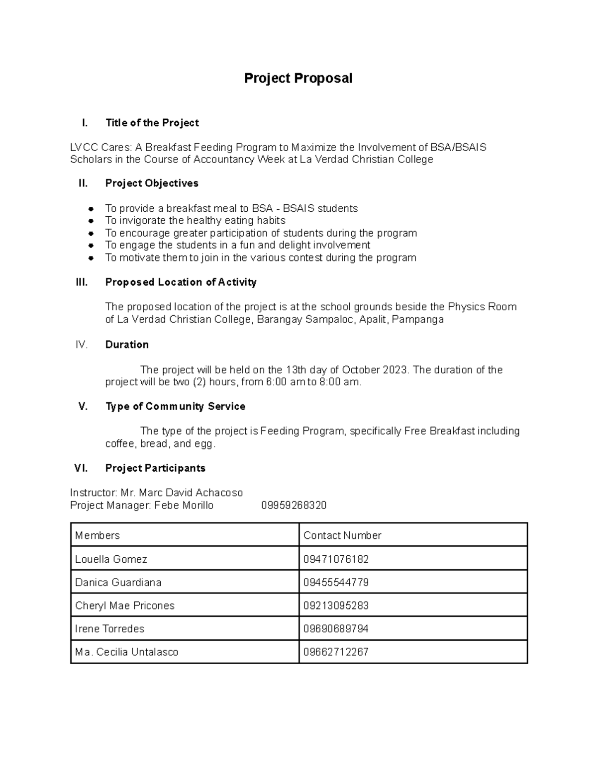 Pro Man Project Proposal - Project Proposal I. Title of the Project ...