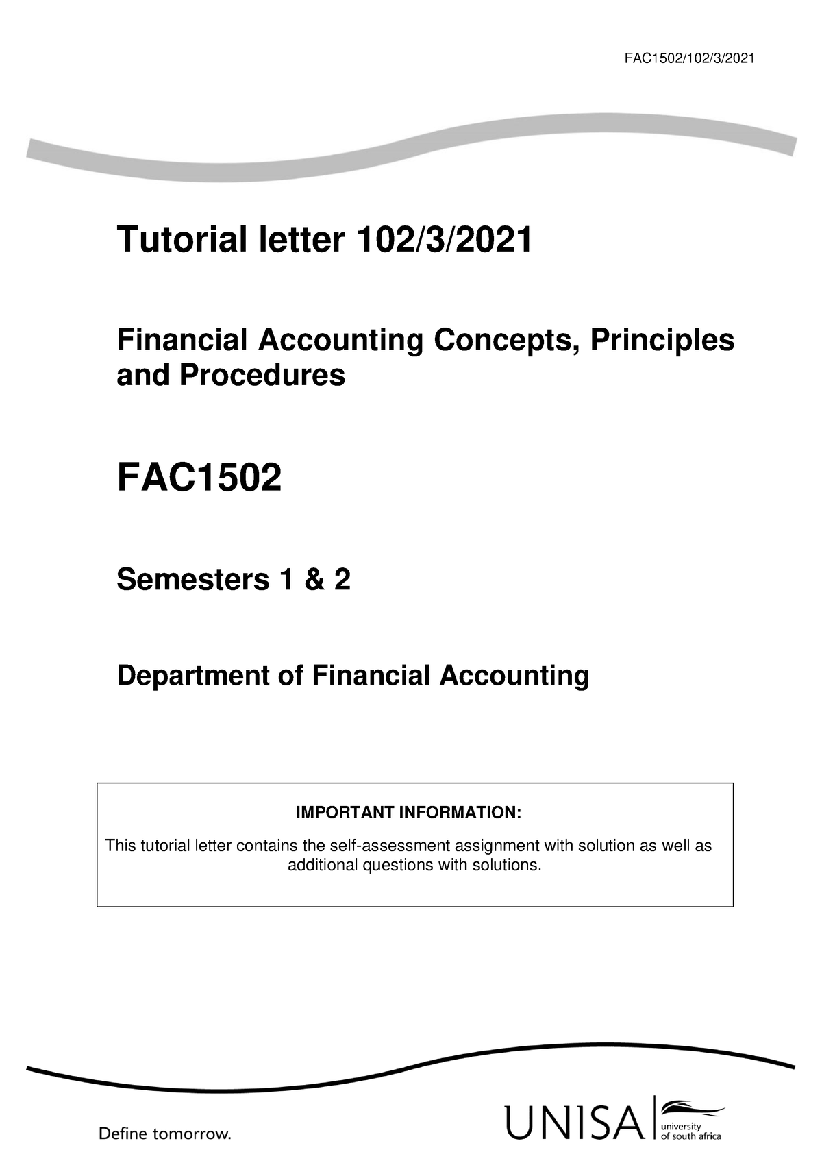 102 2021 3 B - Economics - FAC1502/10 2 / 3 / 2021 Tutorial Letter 102 ...