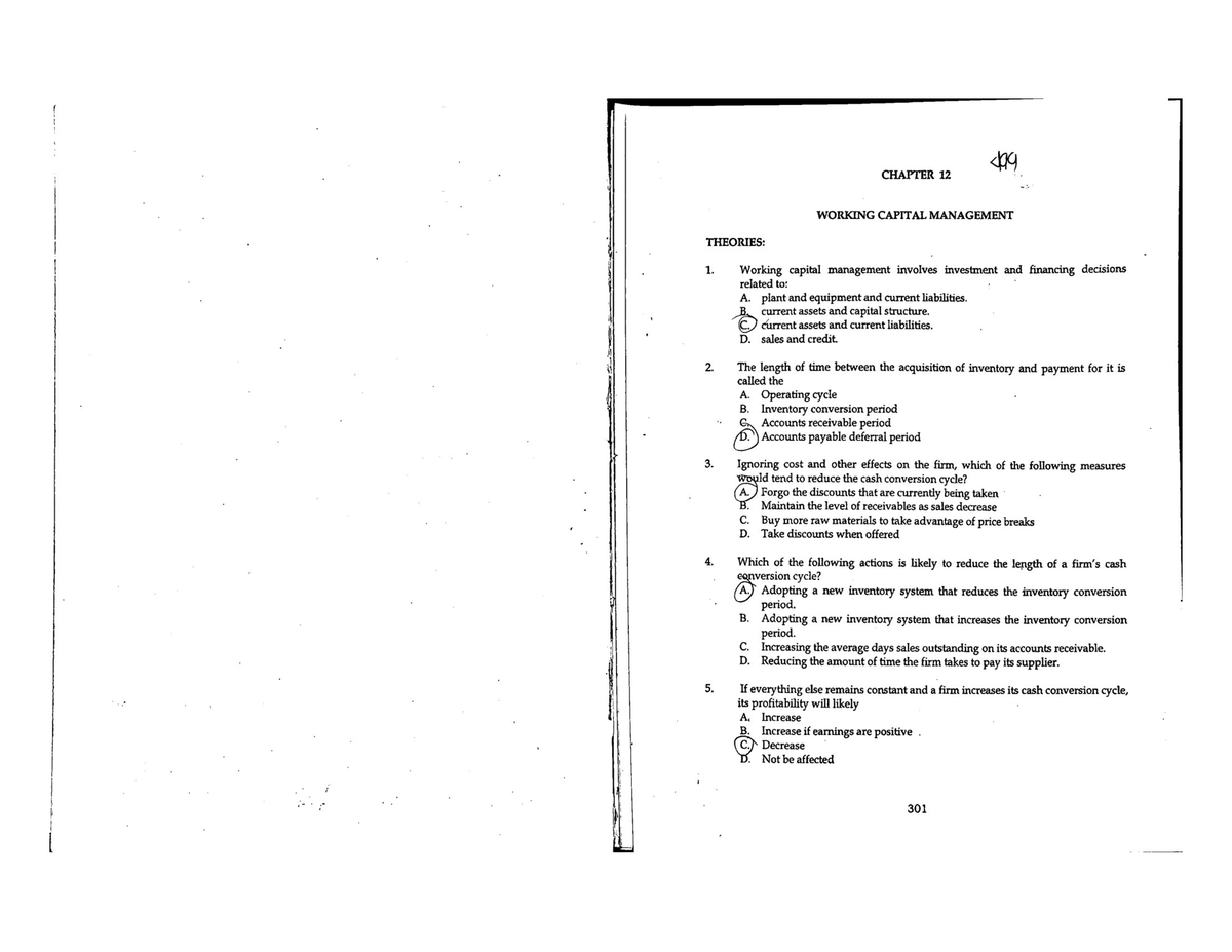 CH 12 Working Capital Management - BS Accountancy - Studocu