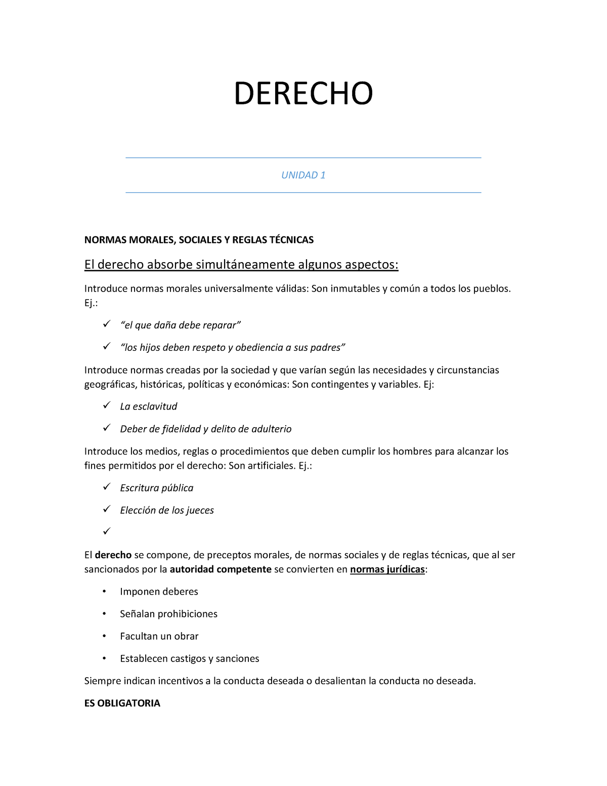 Derecho Resumen Primer Parcial Introduccion Al Derecho Uade Studocu