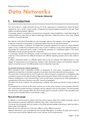 Data Networks-1 - Introduction - Data Networks Computer Networks I ...