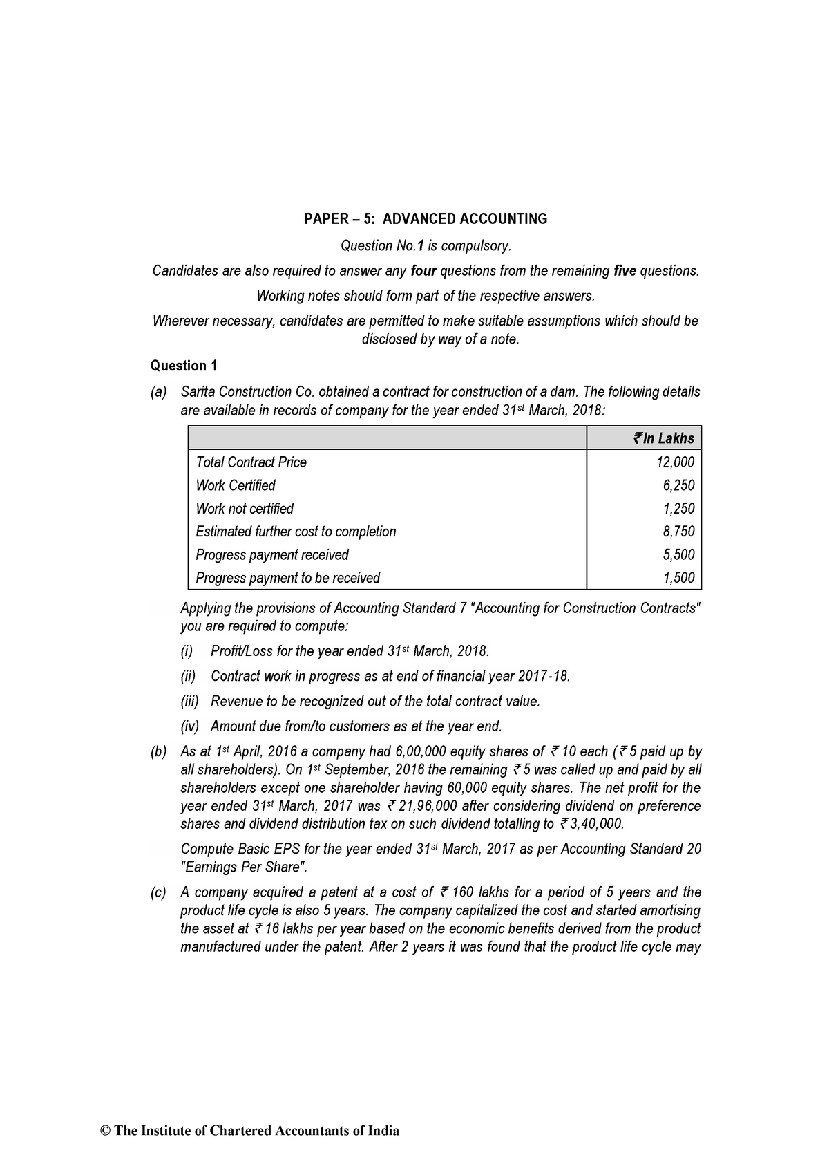 P 5 New - Chartered Accountancy - ICAI - Studocu