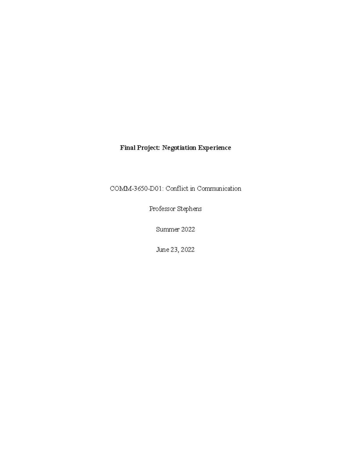 Final Project - The last paper for this course - Final Project ...
