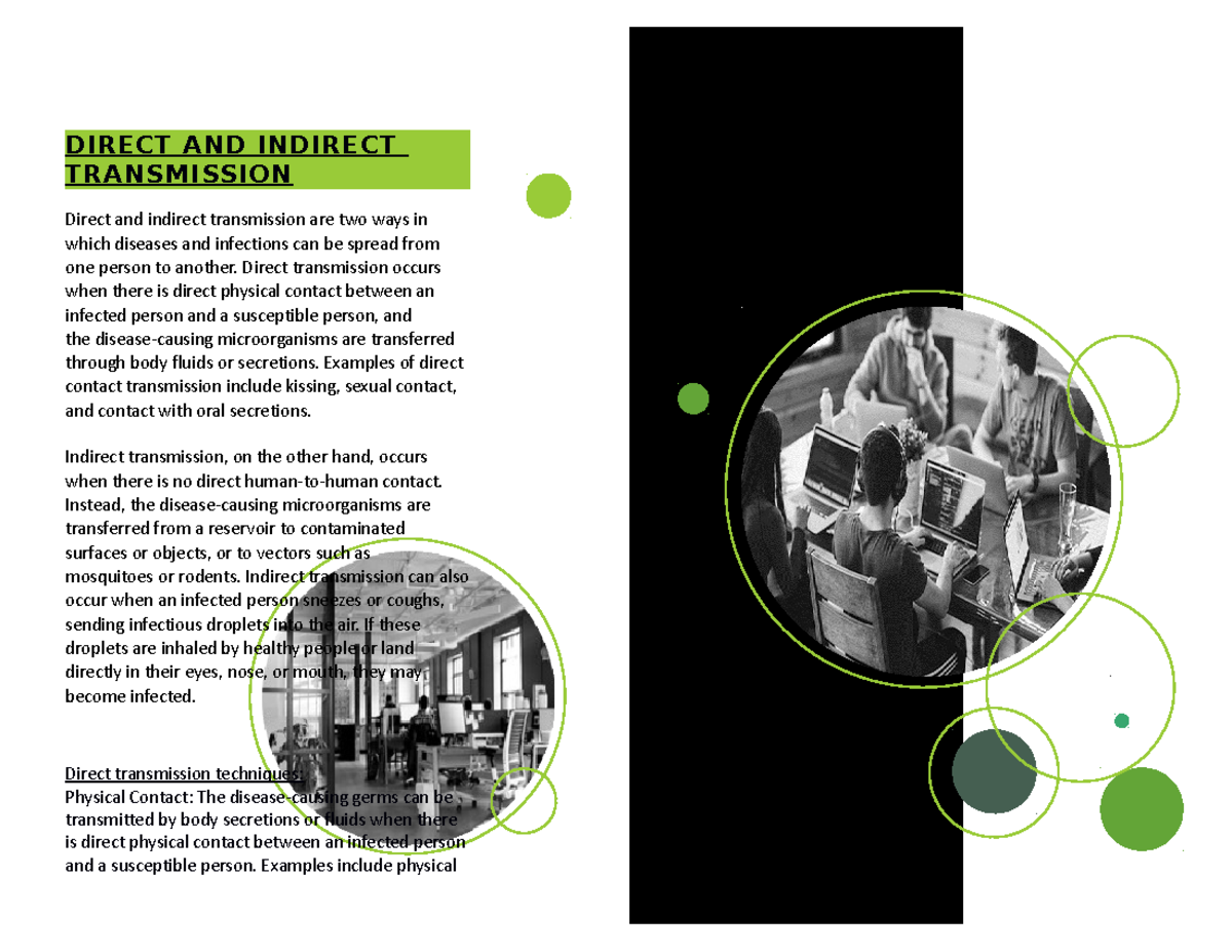 Direct AND Indirect Transmission (1) DIRECT AND INDIRECT TRANSMISSION