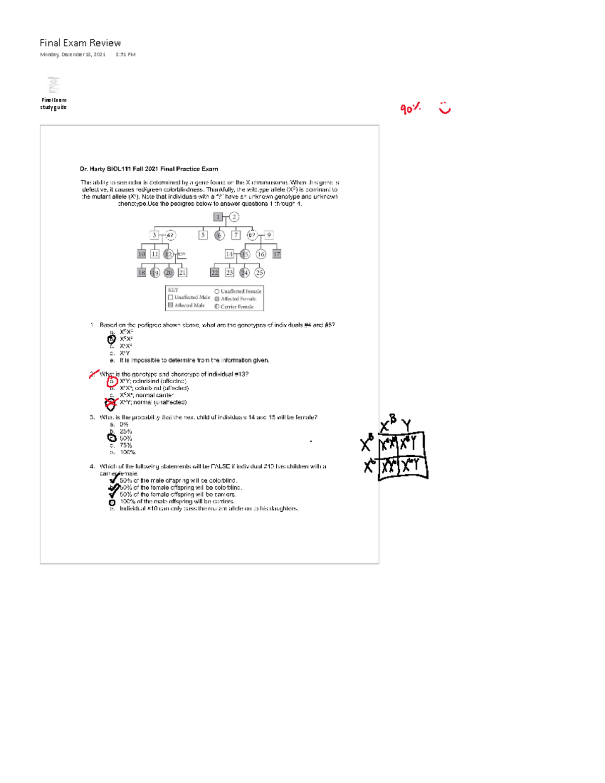 Biology Final Test Answers