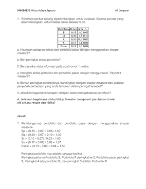 RR Teori Portofolio Dan Analisis Investasi EKSI4203 - Soal Dan Jawaban ...