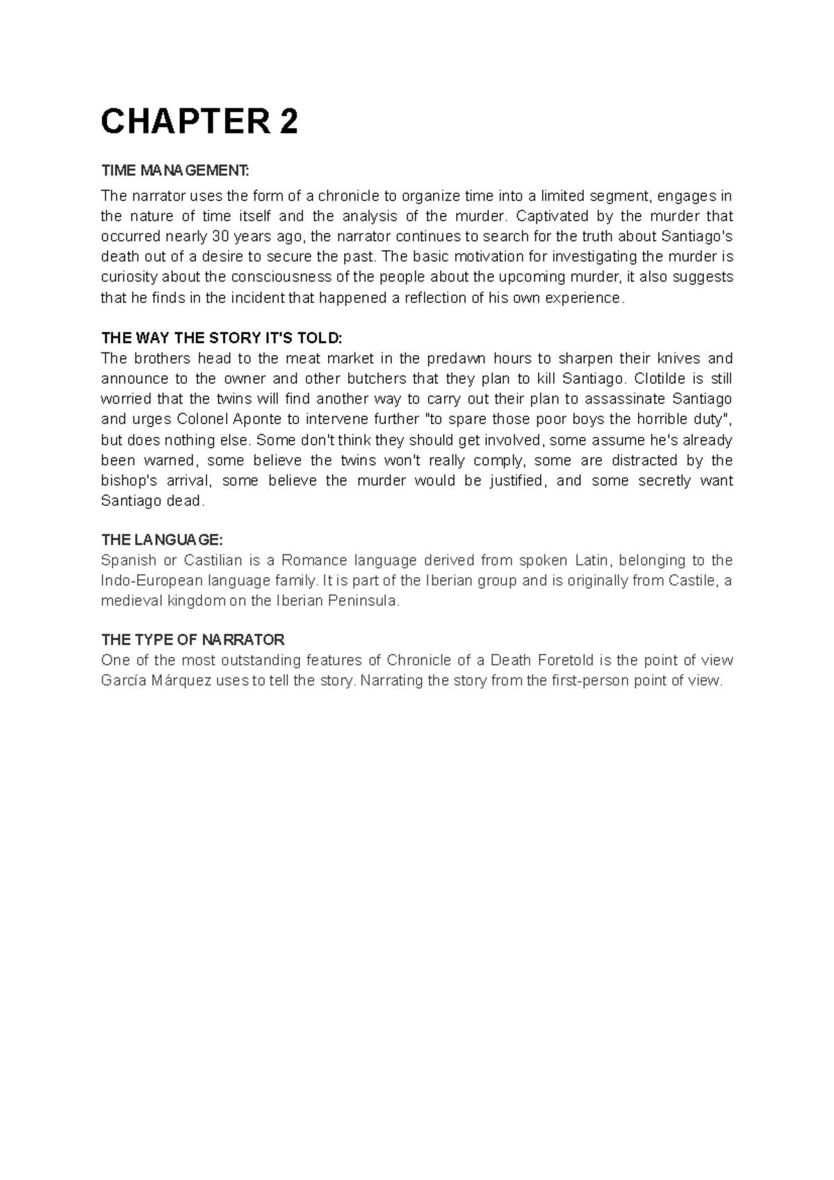 Actividad 6 CHAPTER 2 TIME MANAGEMENT The narrator uses the form of