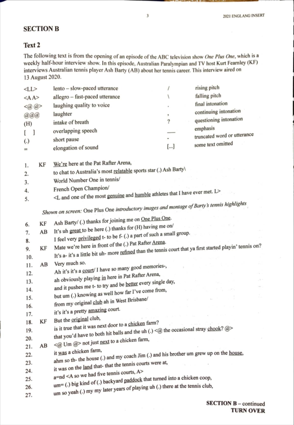 VCAA 2021 Text Section B - 3 2021 ENGLANG INSERT SECTION B Text 2 The ...