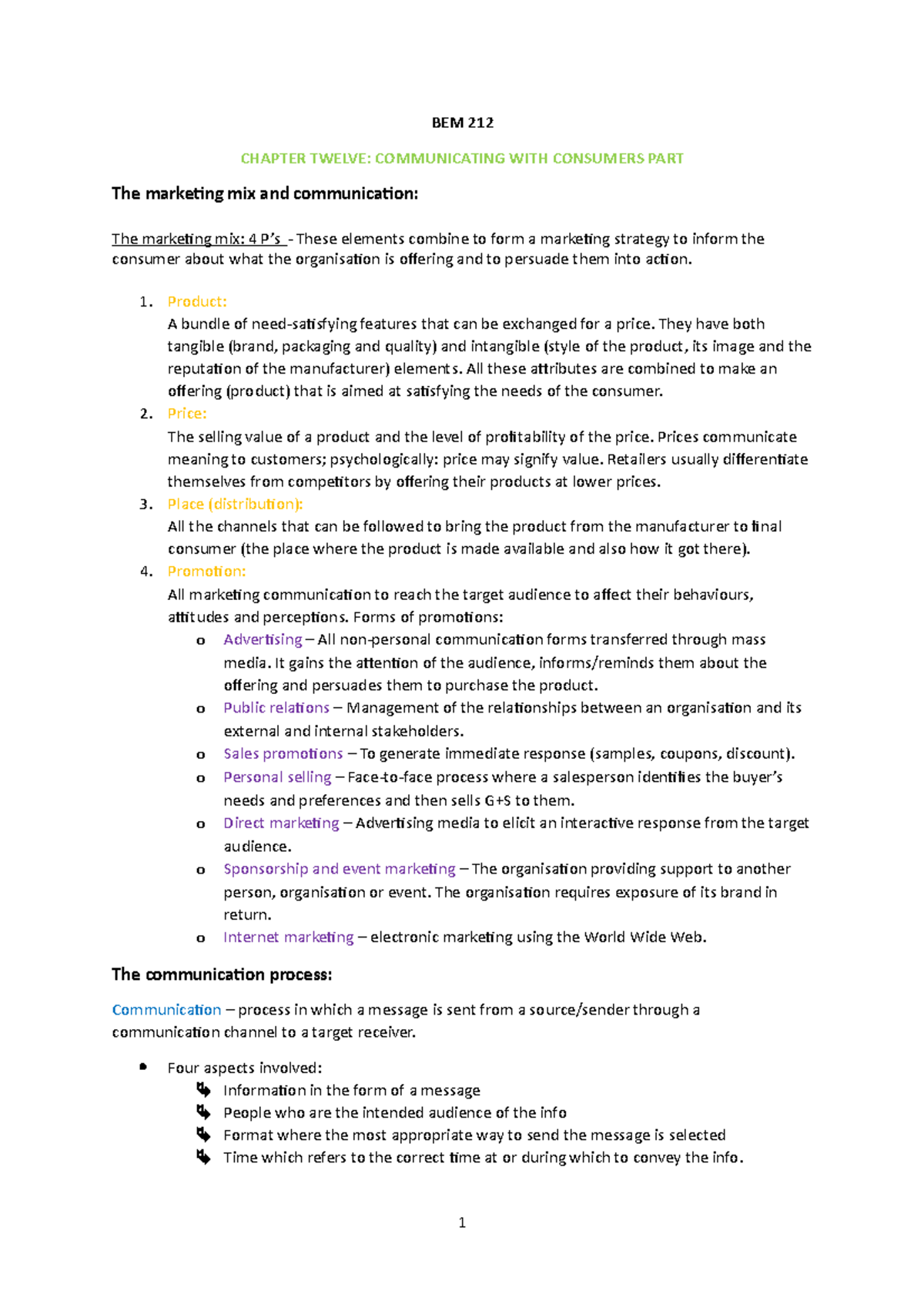 BEM 212 chapter 12 - Summary Business management - BEM 212 CHAPTER ...