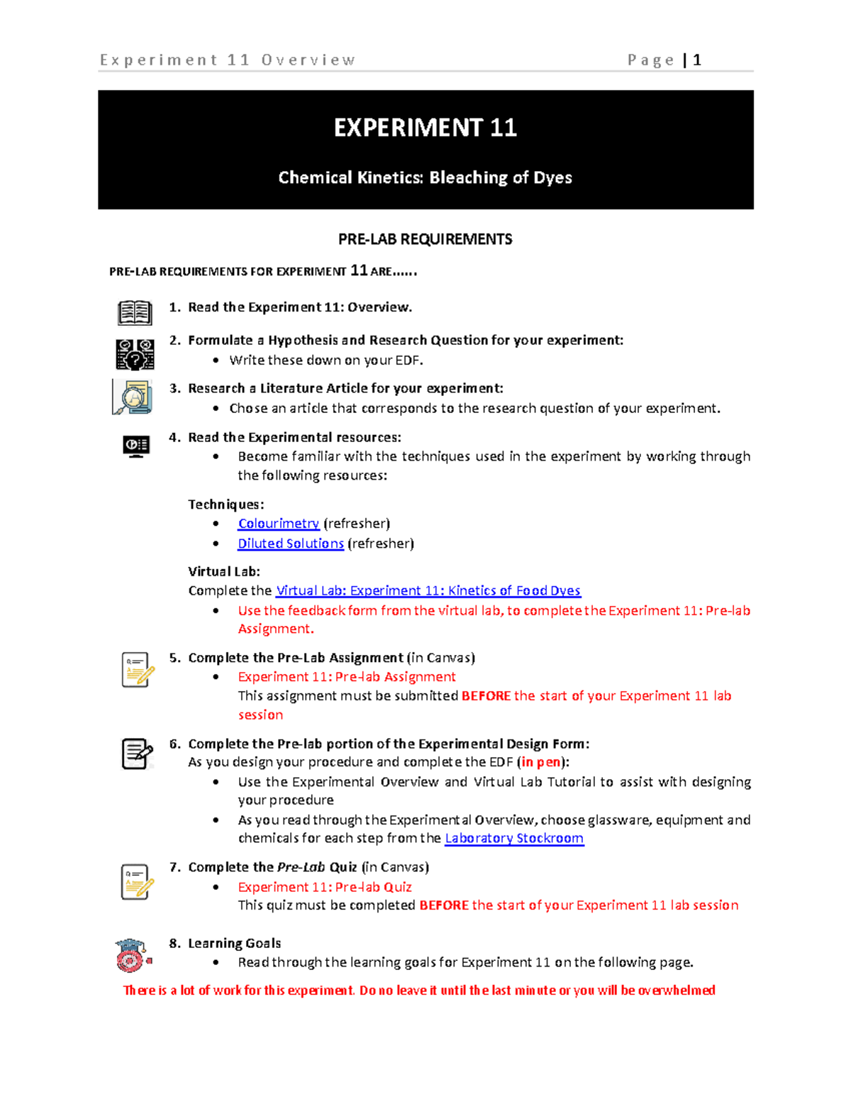 Experiment 11 Overview 2022W EXPERIMENT 11 Chemical