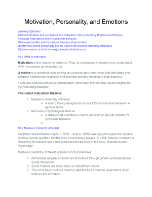 Mark 3324 Chapter 9 Lecture Notes - Learning, Memory, and Product ...