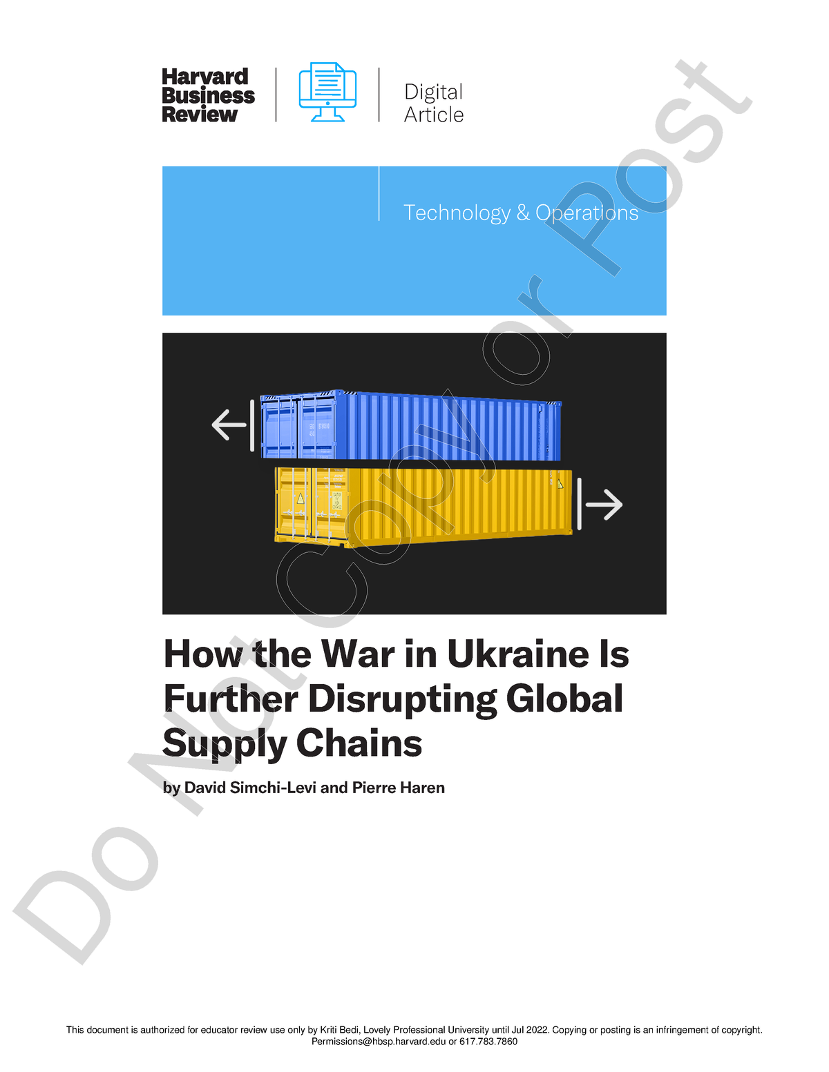 How The War In Ukraine Is Further Disrupting Global Supply Chain ...