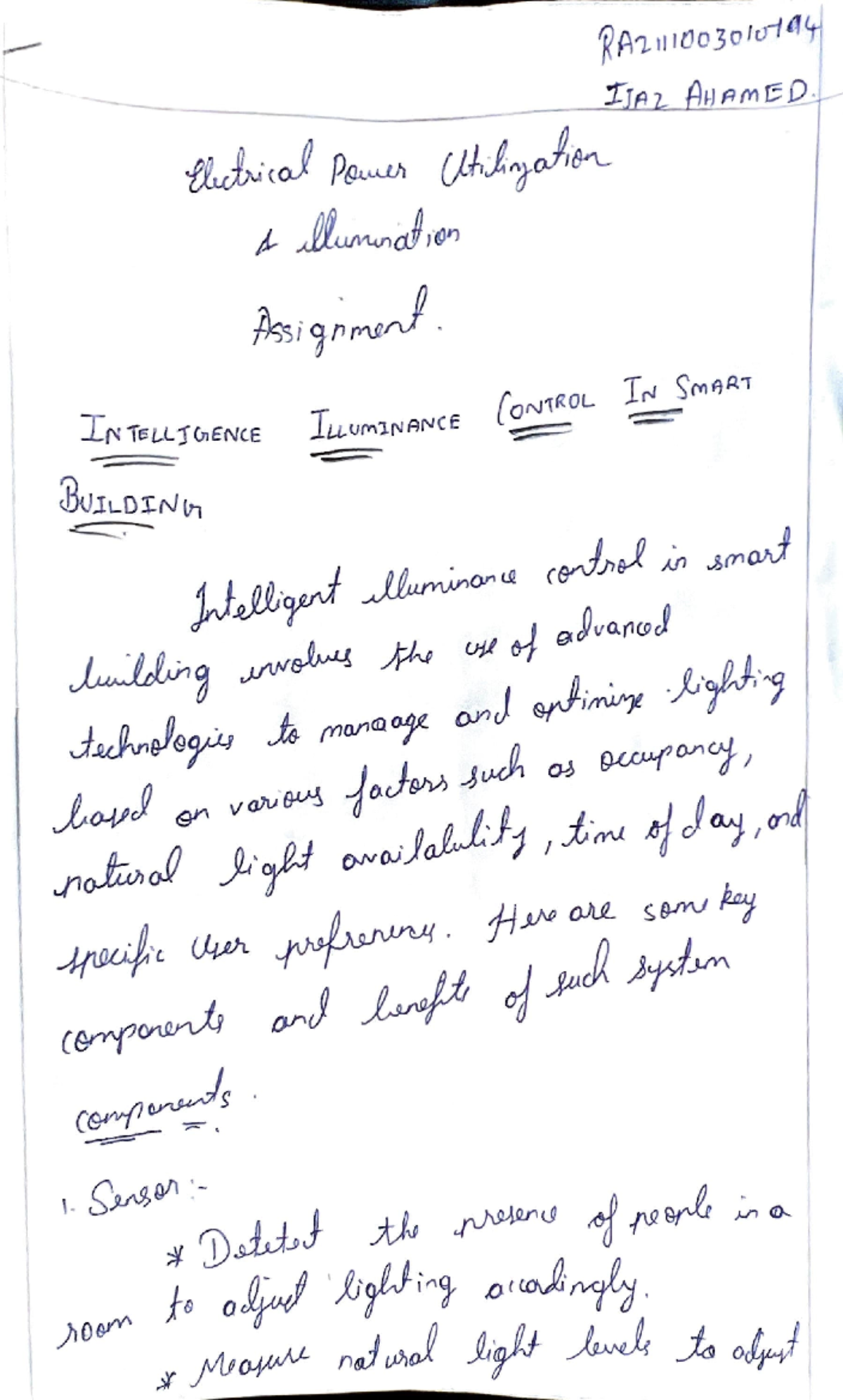 EPU Assignment 1 - rp- 1 110030 rc '14-t :t;e 2= AH Pm r.; o ...