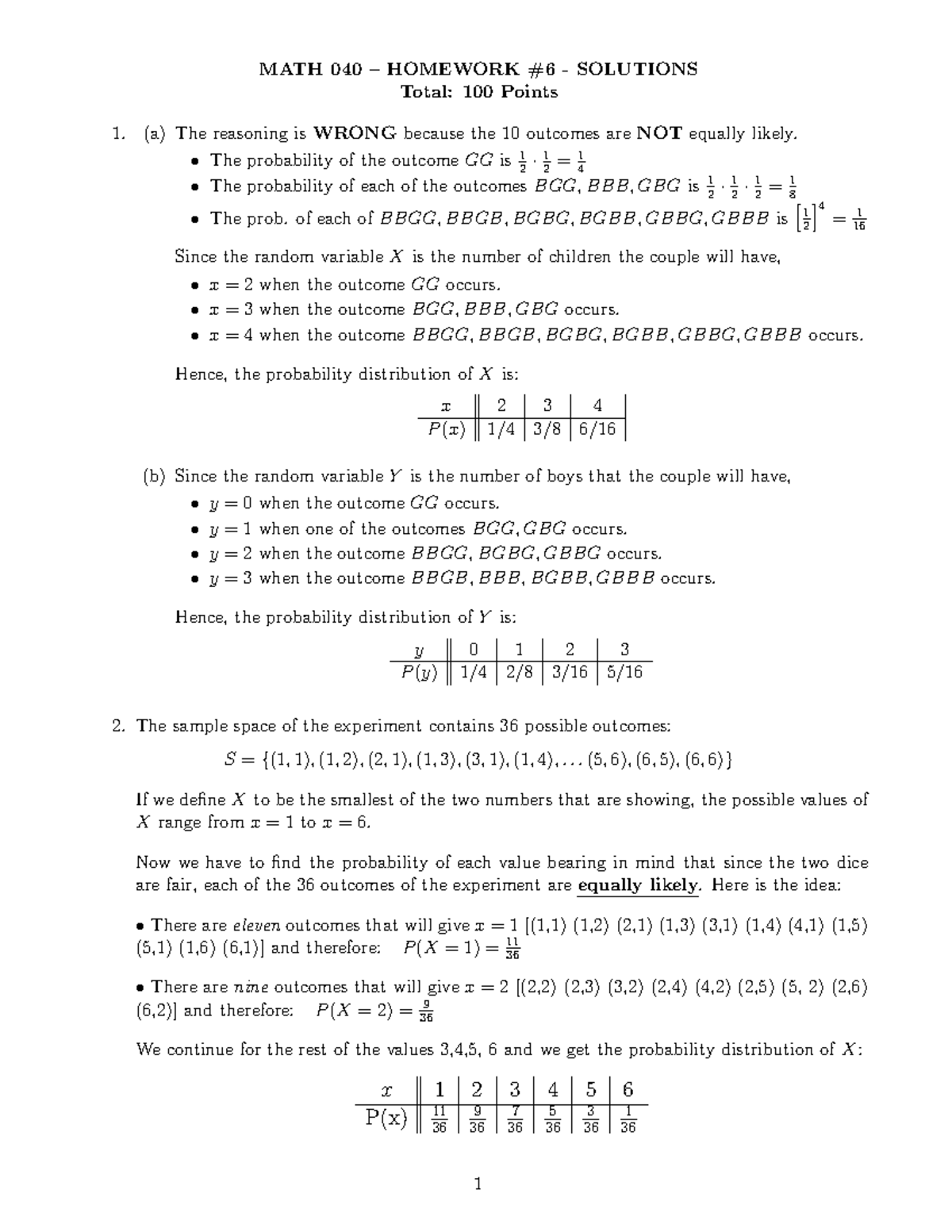 Hw6sol F19 Math 140 Intro Math Statistics Gu Math 040 Homework Solutions Studocu