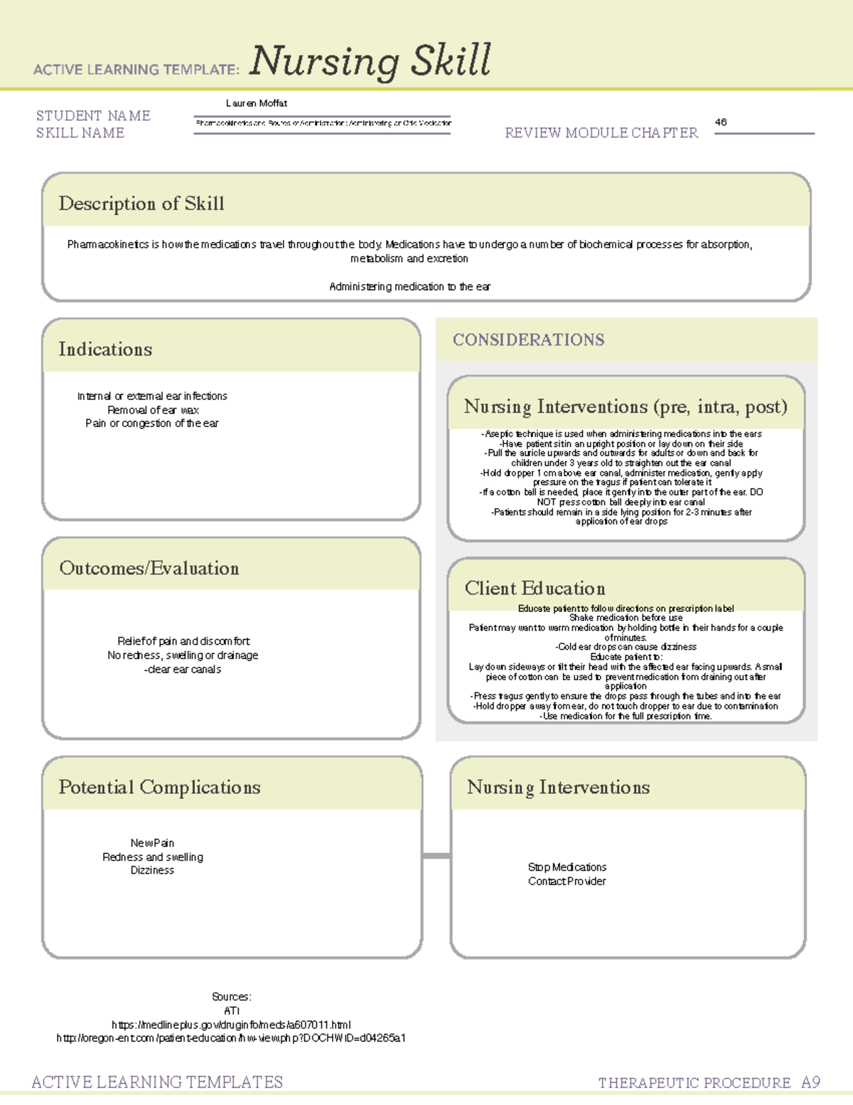 Ati Nursing Skill Template Example