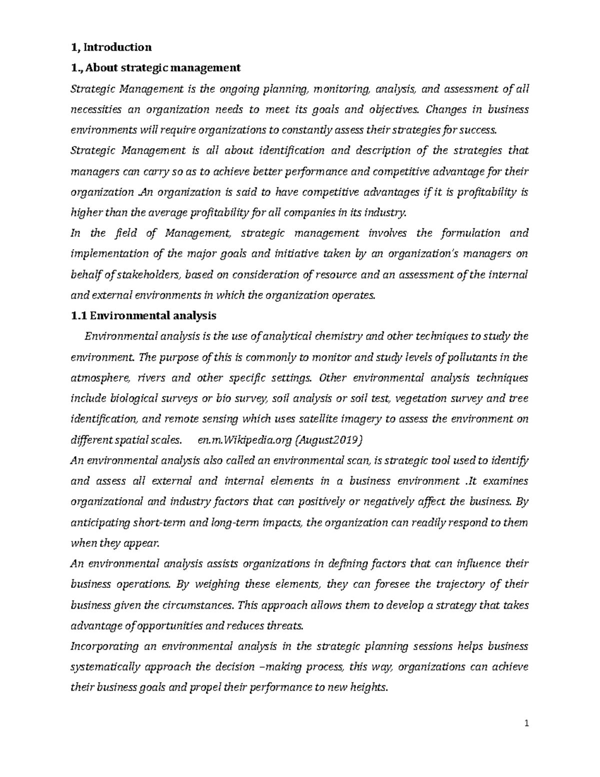 Strategic management 2015 - 1, Introduction 1., About strategic ...