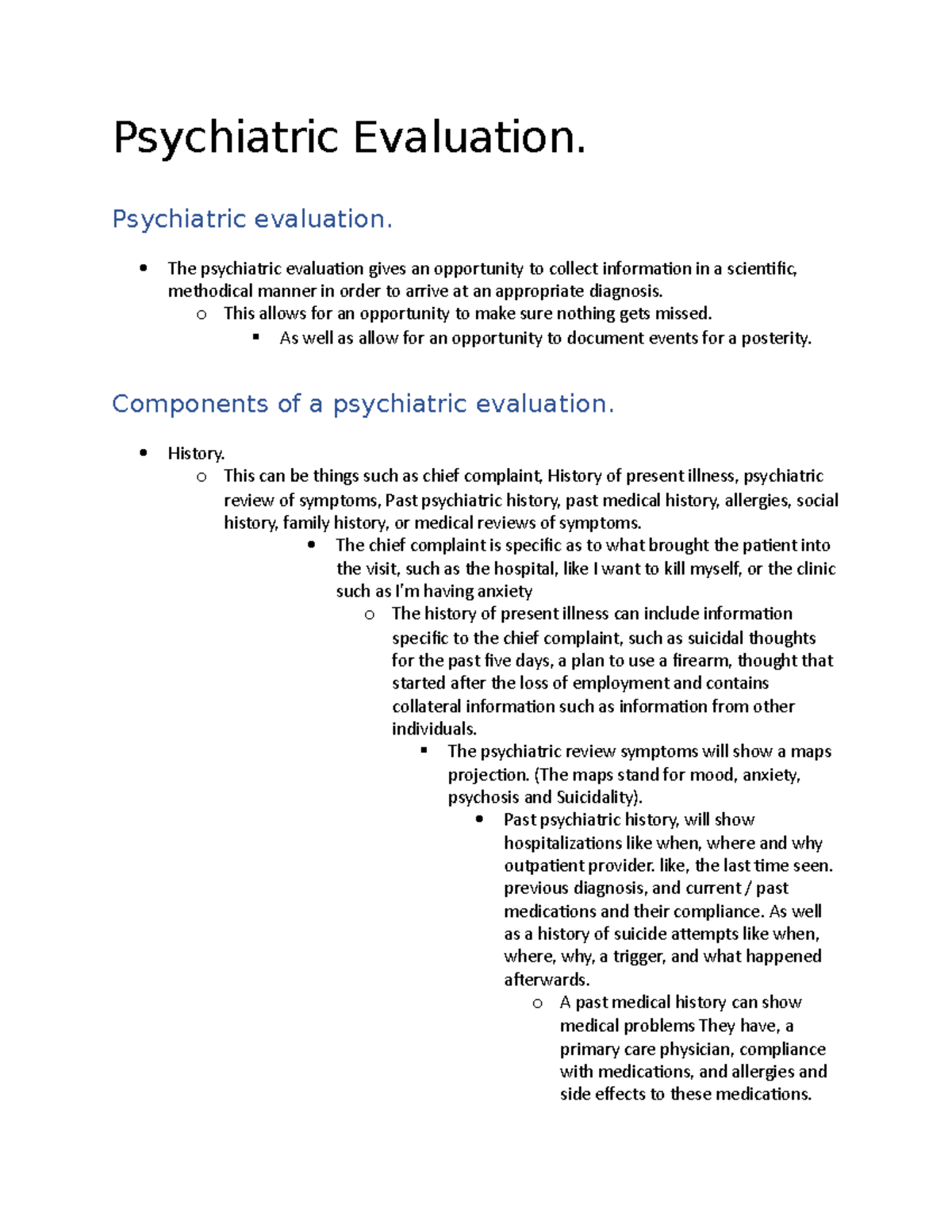 Psychiatric Evaluation - Psychiatric evaluation. The psychiatric ...