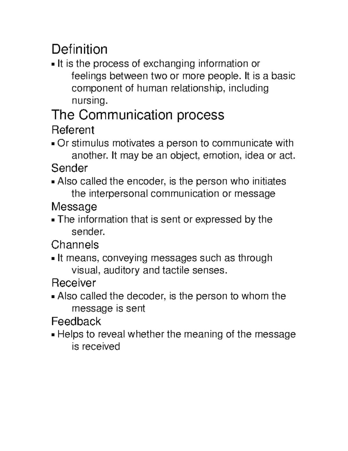Nursing notes chapter 8 Definition It is the process of exchanging