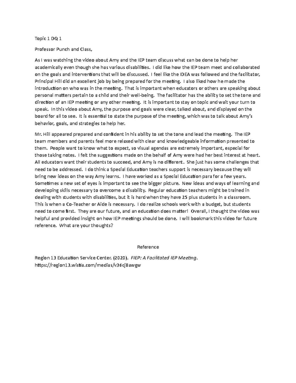 Topic 1 Discussion question 1 - Topic 1 DQ 1 Professor Punch and Class ...