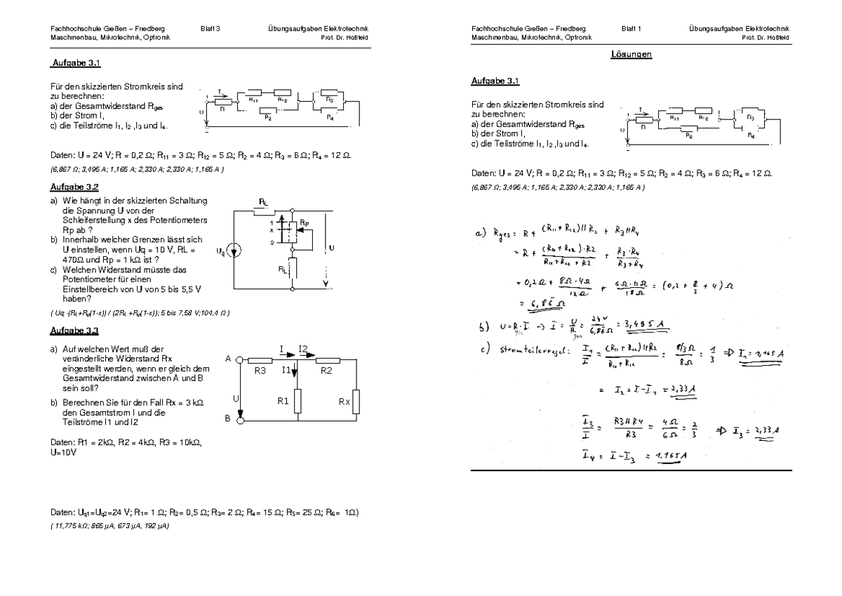 Elektrotechnik Aufgaben Mit Lsungen Pdf