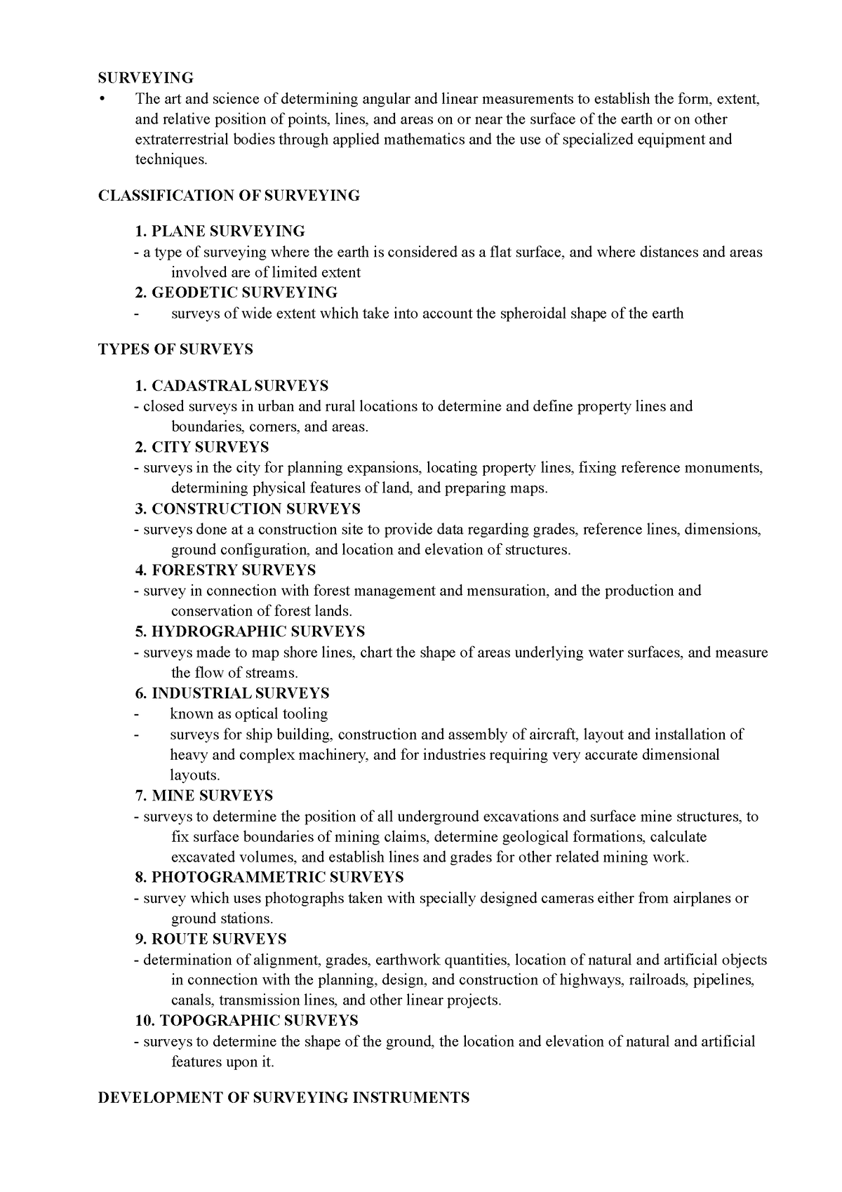 Surveying-Notes - dfafdakd - SURVEYING The art and science of ...