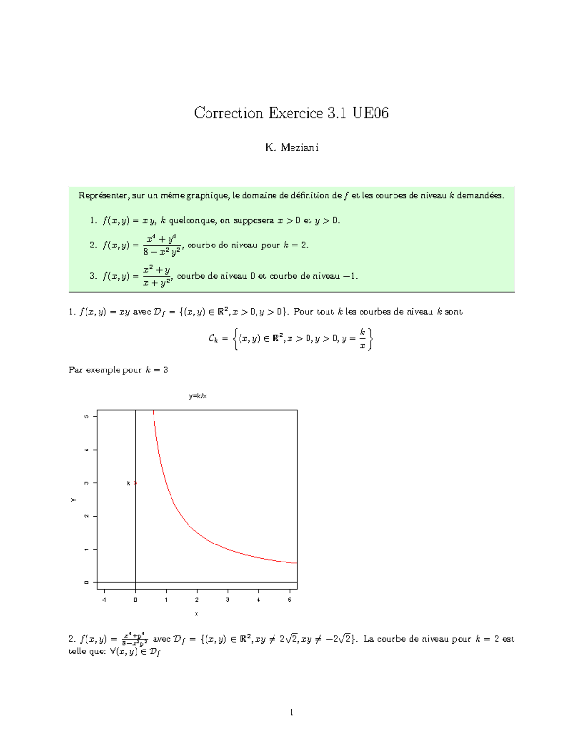 Corr Chp3 Exo 1 - Correction exos - Correction Exercice 3 UE K. Meziani ...