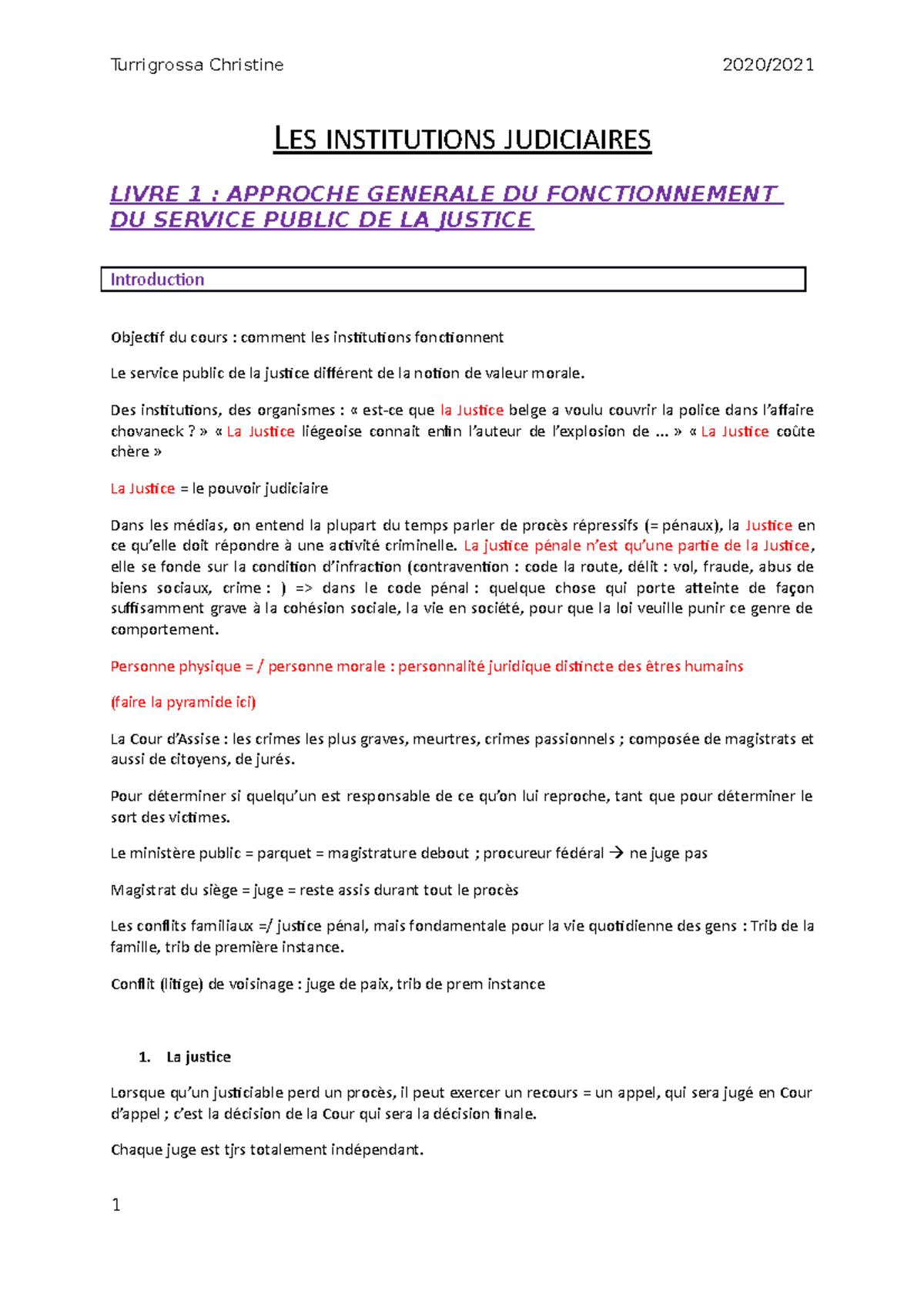 Les Institutions Judiciaires (cours) - L ES INSTITUTIONS JUDICIAIRES ...