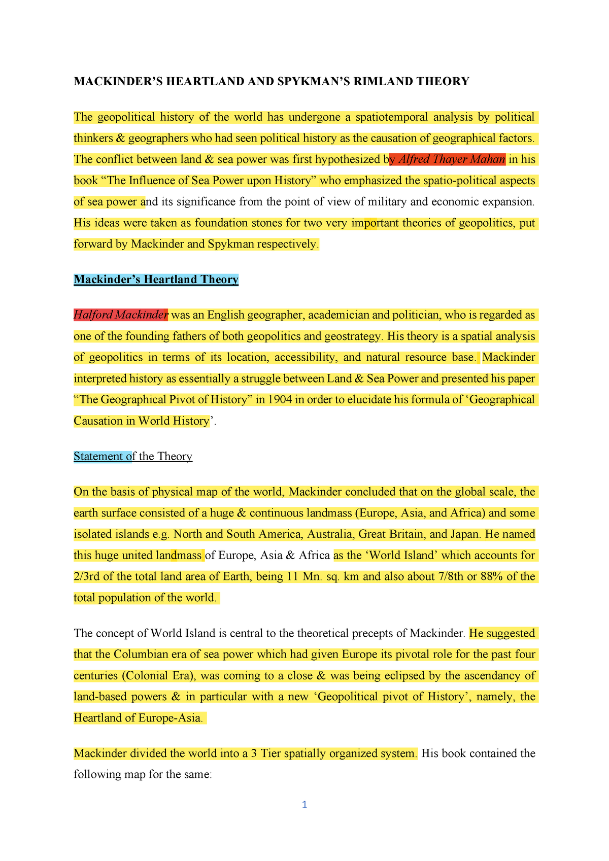 theories-rimland-heartland-mackinder-s-heartland-and-spykman-s