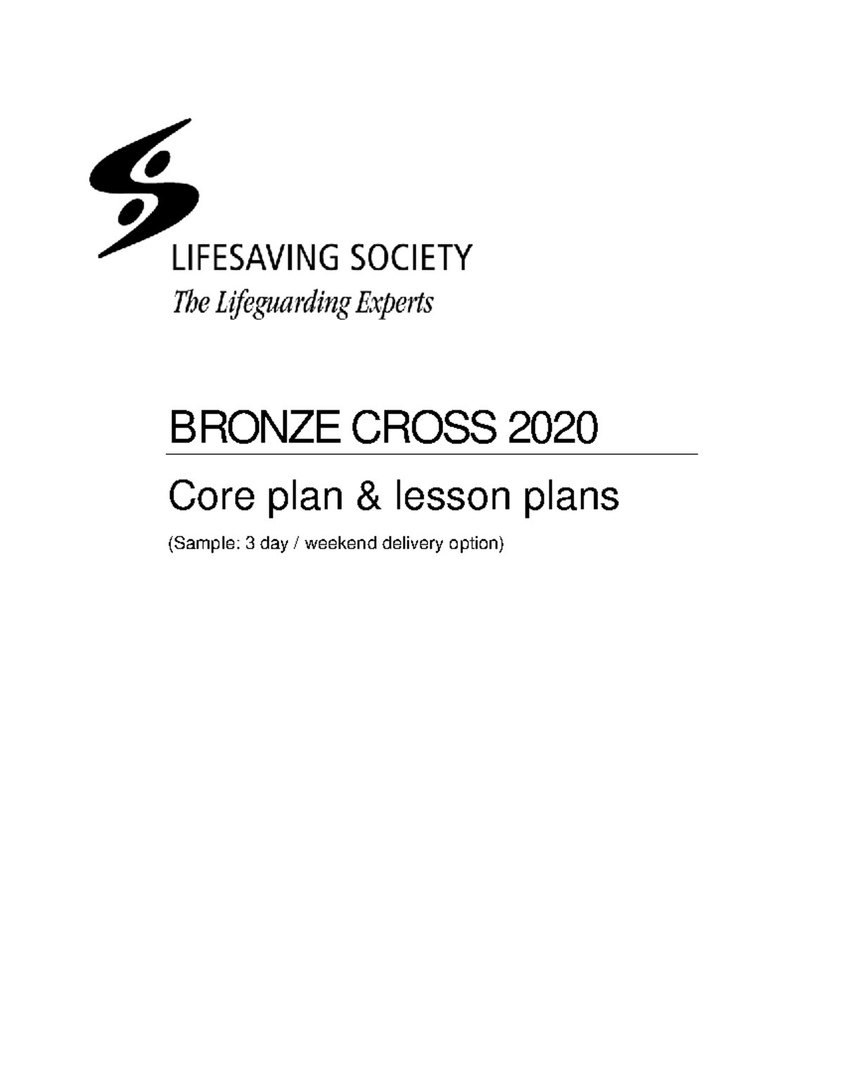 Bcross sample lesson plan march 4 2020 BRONZE CROSS 2020 Core