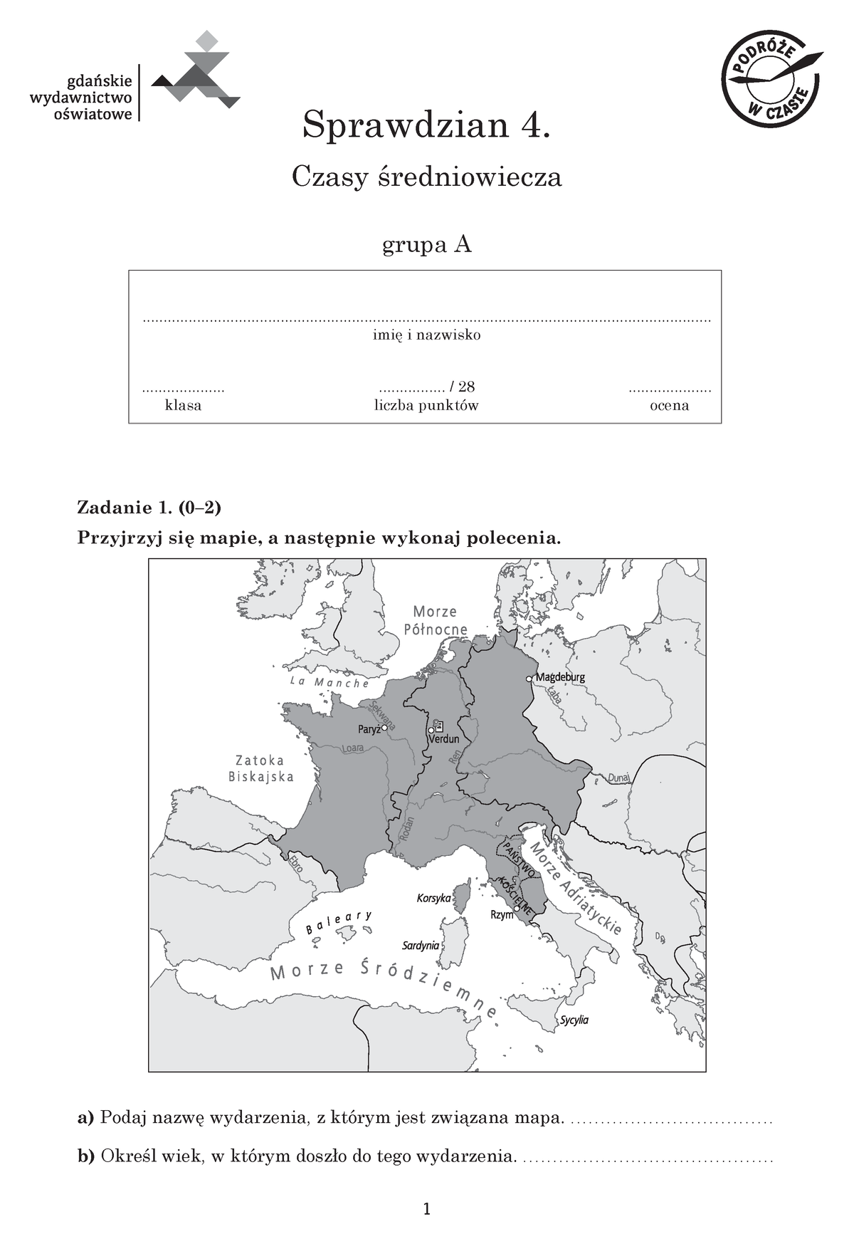 Klasa 5sprawdzian 4apdfpdf - Sprawdzian 4. Czasy średniowiecza Grupa A ...