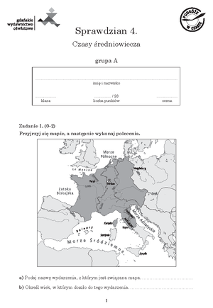 Sprawdzian Gimnazjum Historia Początki Cywilizacji www.studocu.com