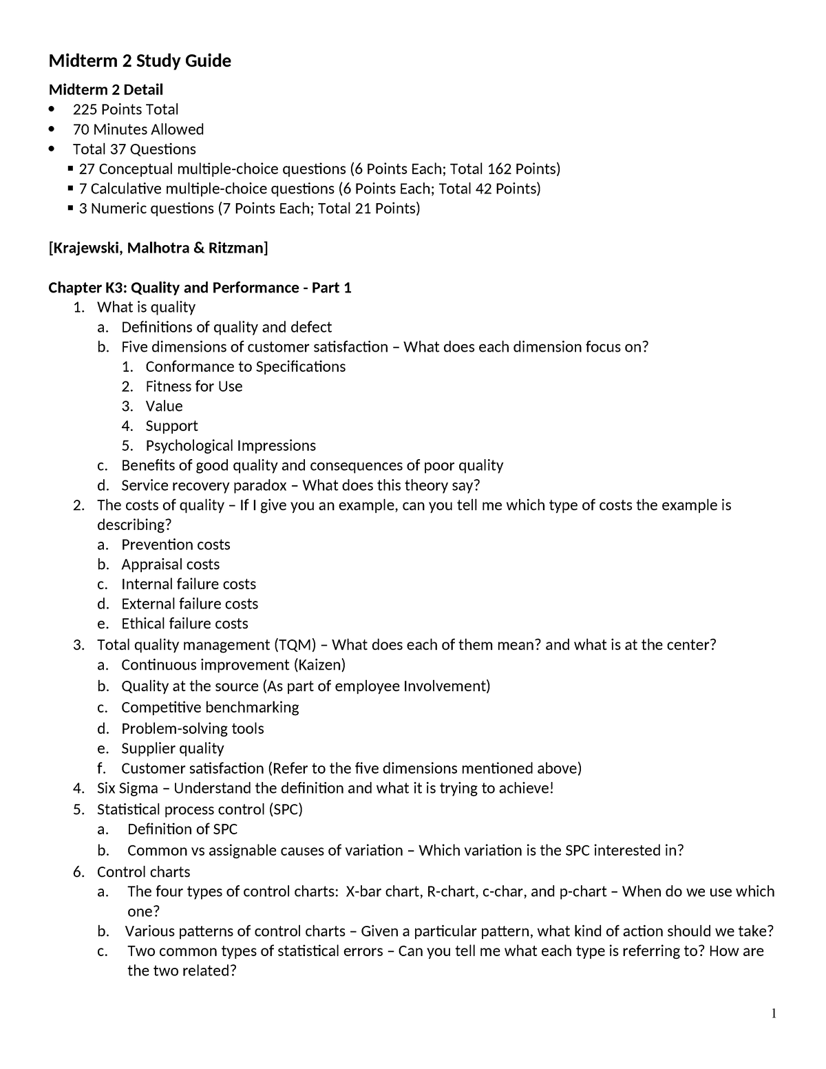 339 Midterm 2 Study Guide - Midterm 2 Detail 225 Points Total 70 ...