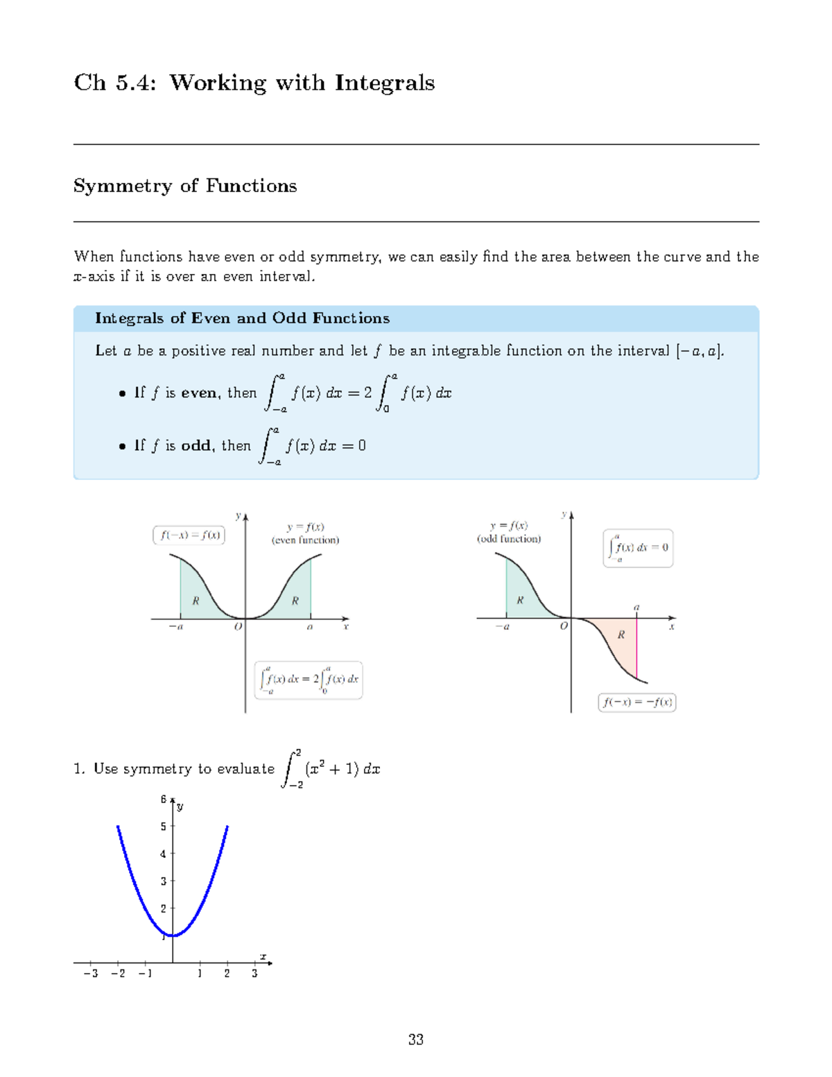 1070+Unit+4+Notes - Notes - Ch 5: Working with Integrals Symmetry of ...
