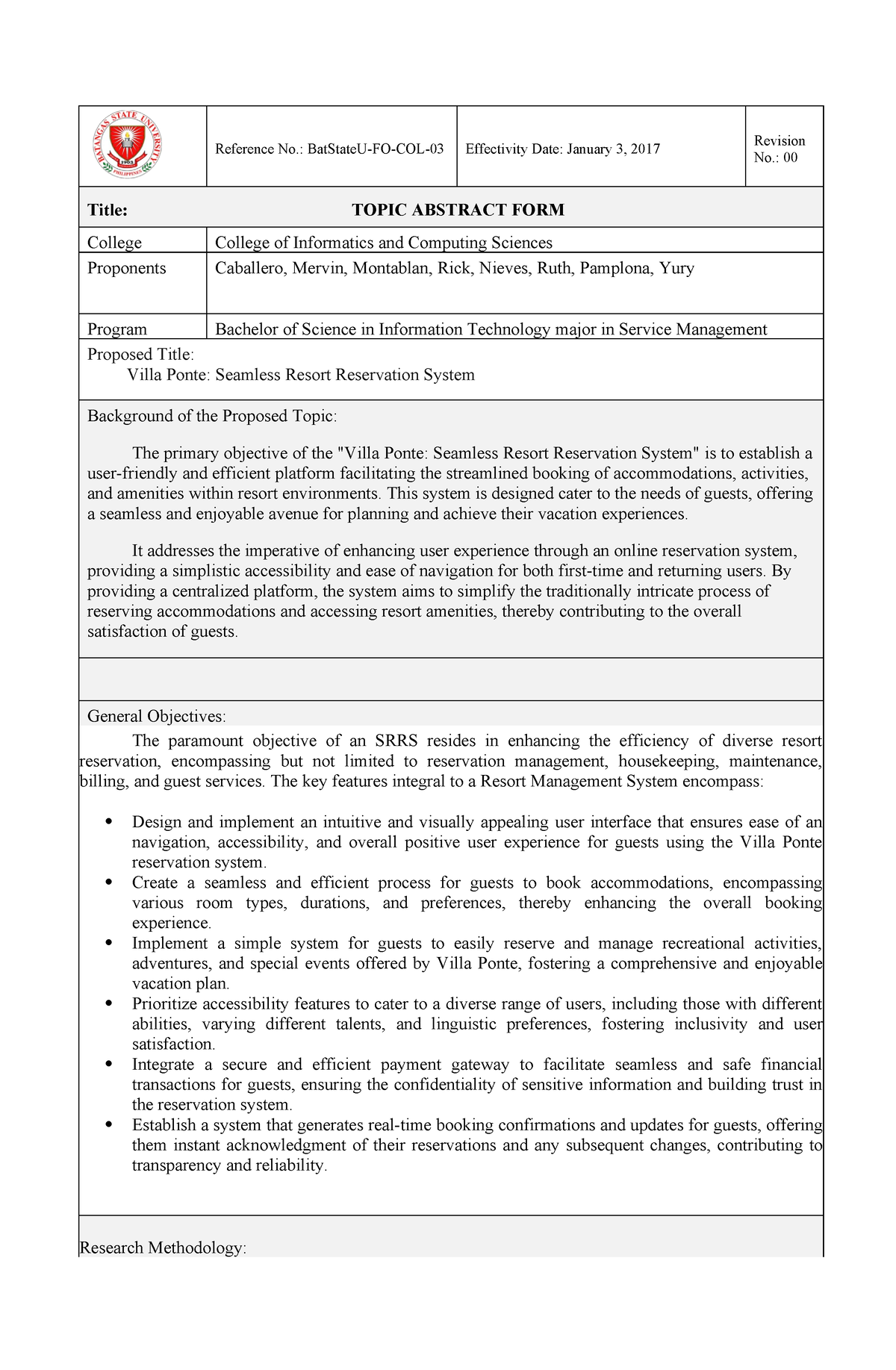 resort management system thesis