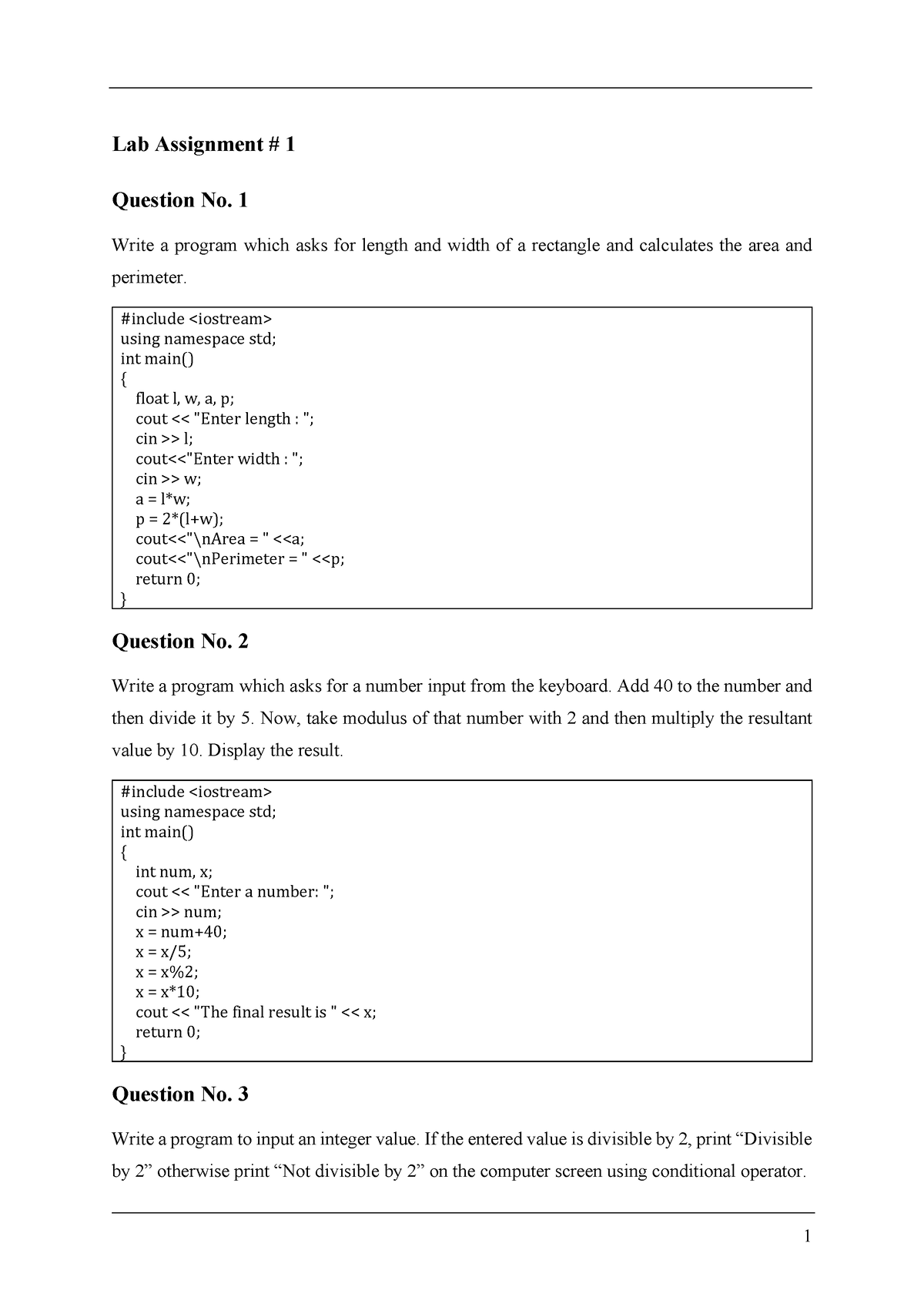 c programming assignments with solutions