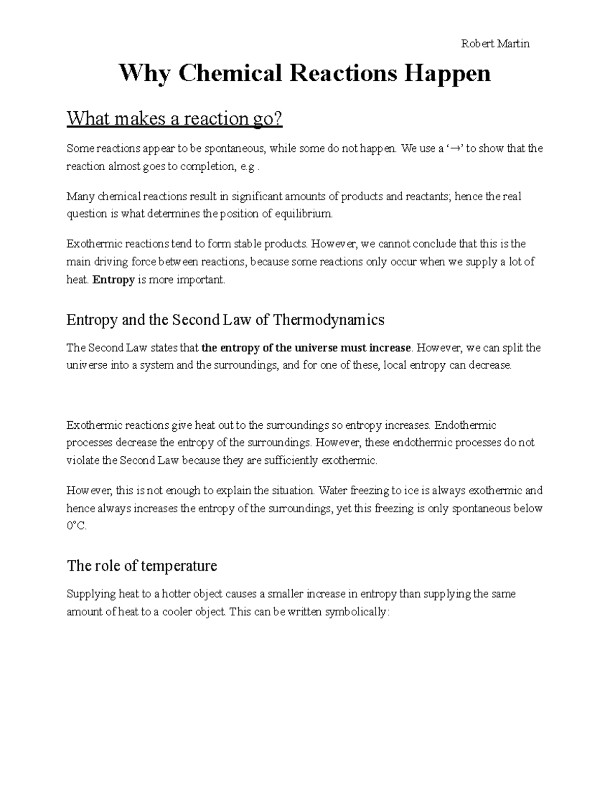 Why Chemical Reactions Happen Robert Martin Why Chemical Reactions Happen What Makes A 8041