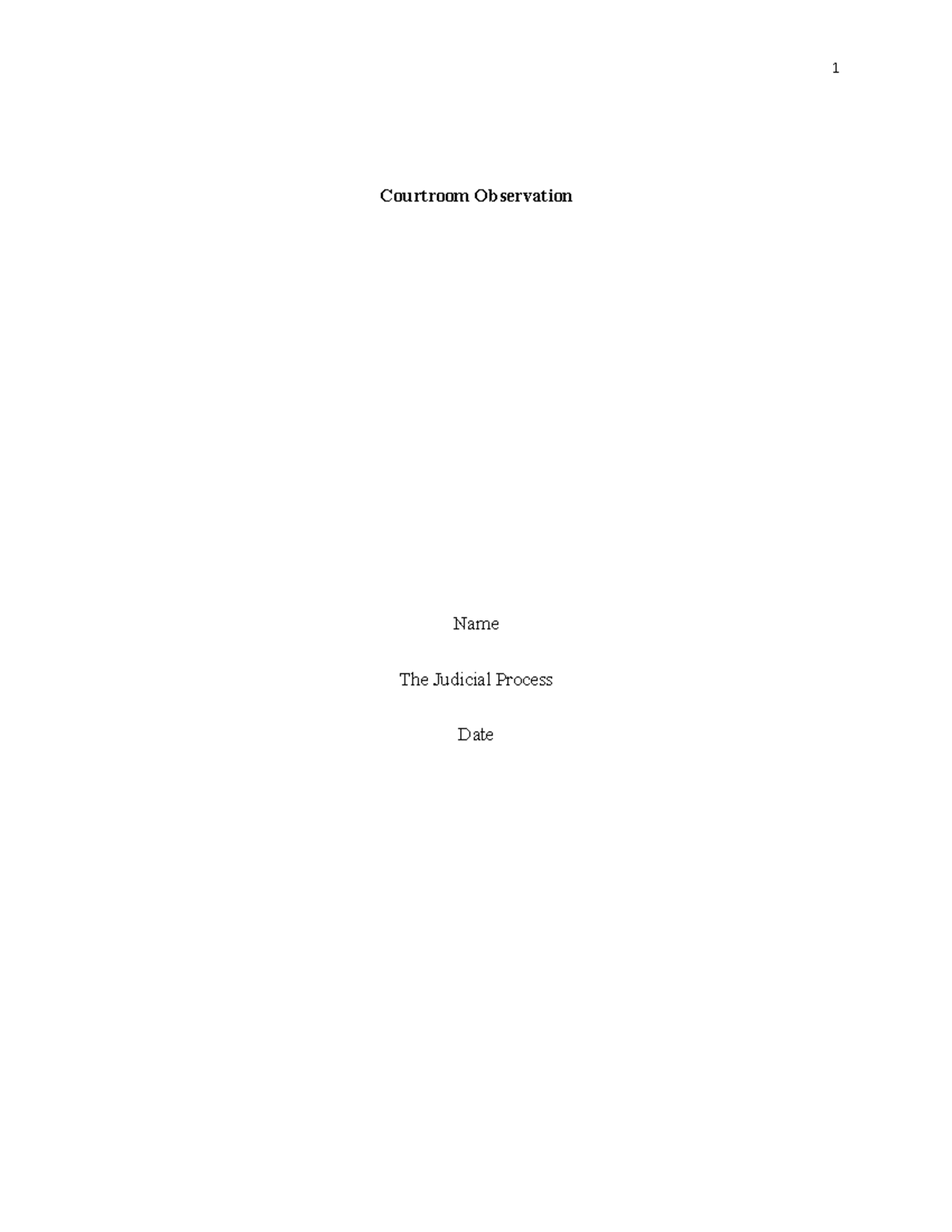 JP Courtroom Observation - Courtroom Observation Name The Judicial ...