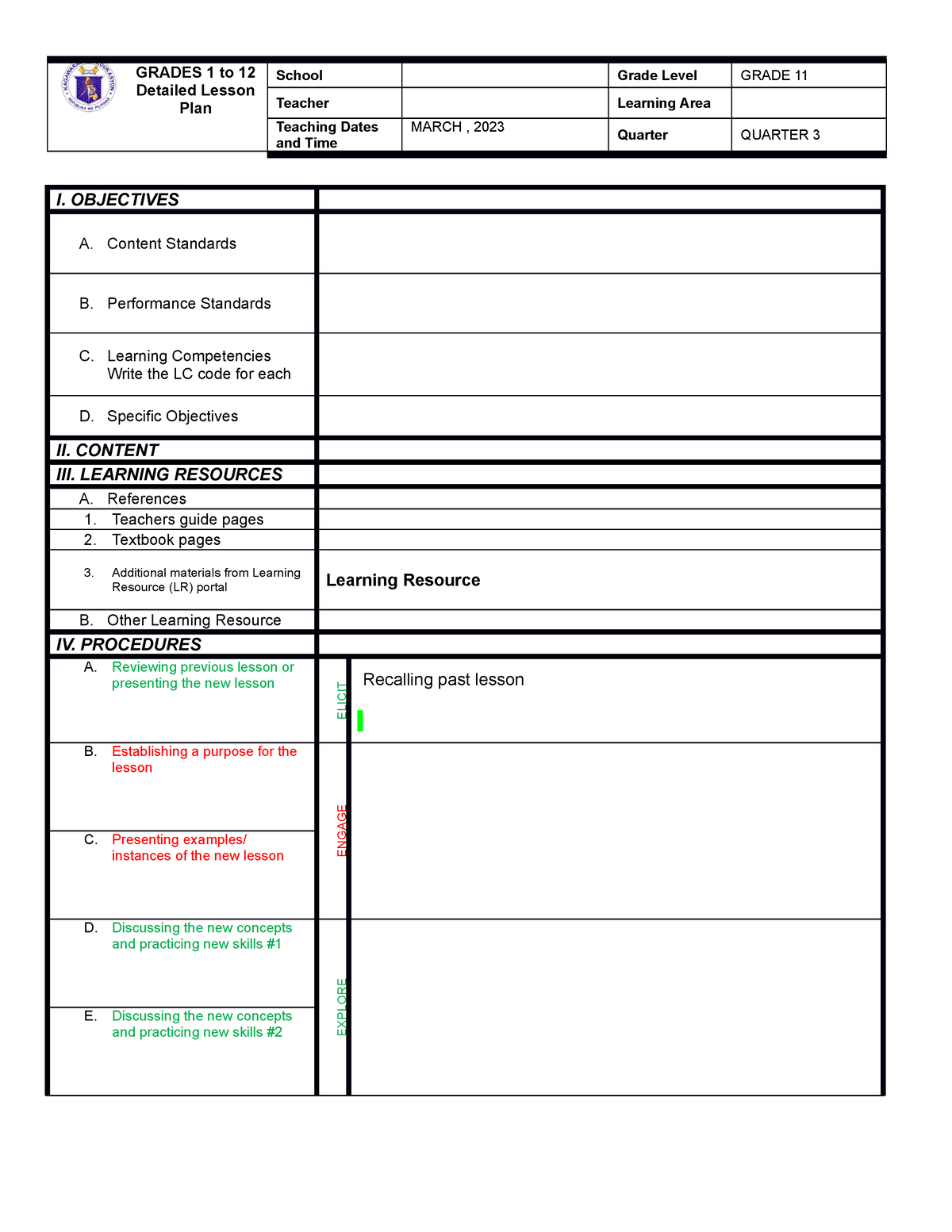 DLP- Format English-1 - Jnkasjasfjwiofhajsnff - GRADES 1 To 12 Detailed ...