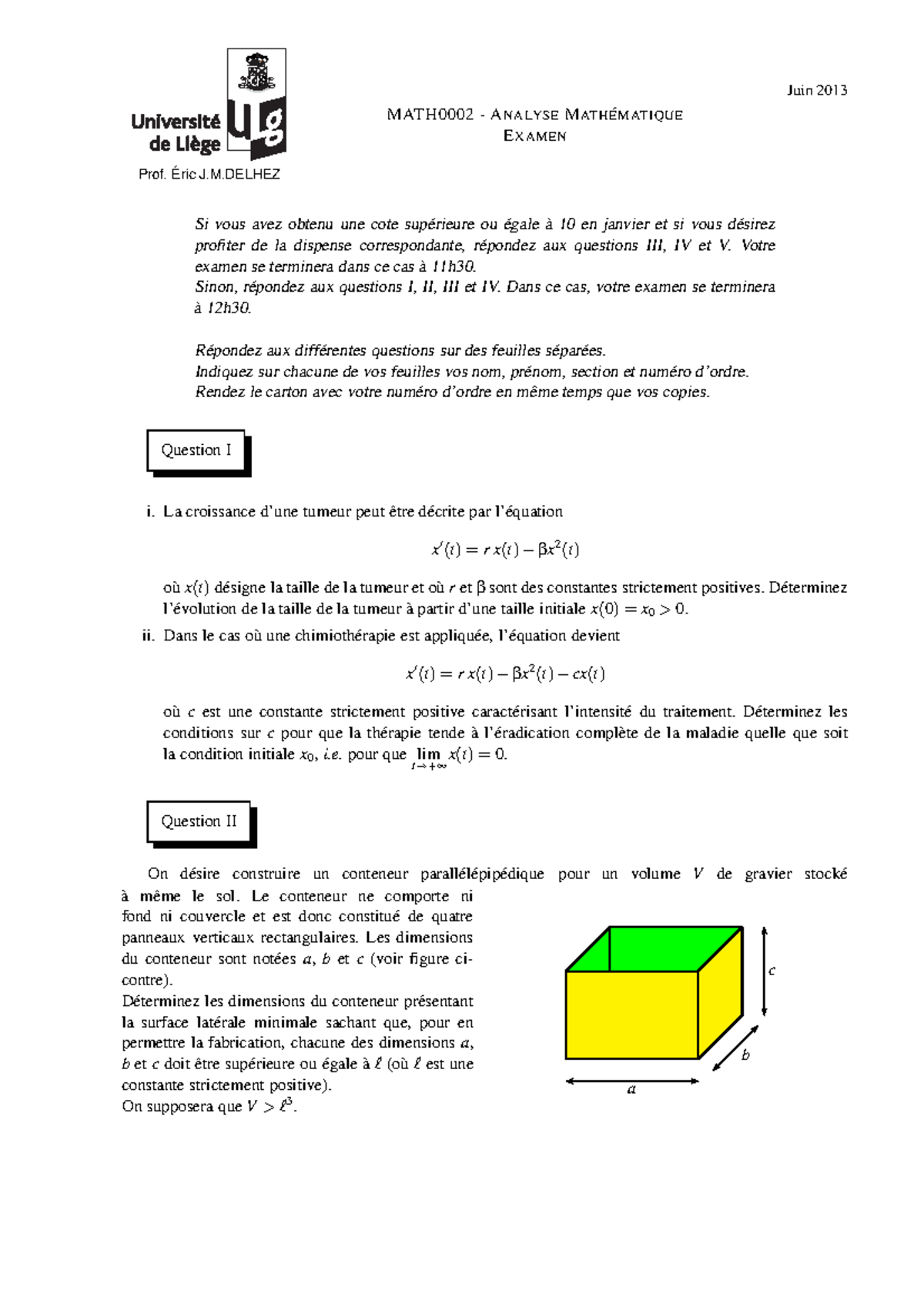Tenta 2013 Math0002 4 Analyse Mathématique 1 Studocu - 