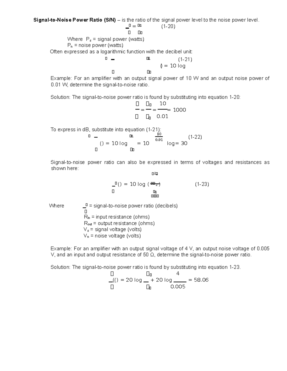 Signal to Noise Power Ratio - Signal-to-Noise Power Ratio (S/N) – is ...