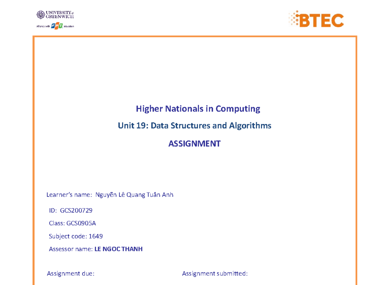 1649 GCS2007 29 Nguyen Le Quang Tuan Anh Assignment 1 - Higher ...